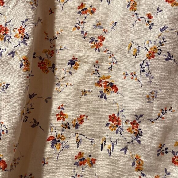 Reformation Seychelles White Linen Floral Top Gabrielle Size XL - Picture 4 of 7